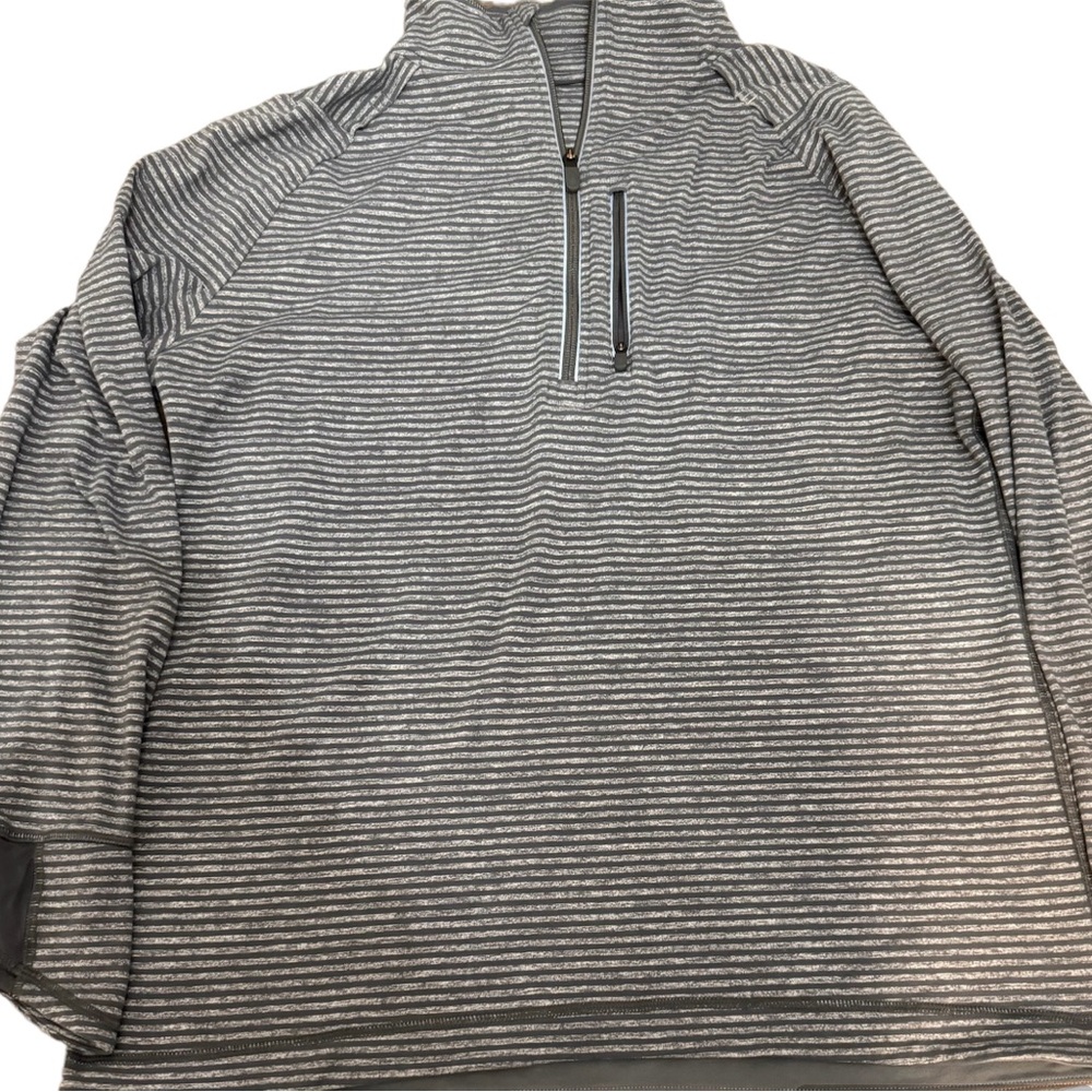 Lululemon Men’s XL Gray Stripe 1/4 Zip Pullover Surge Running Sweater